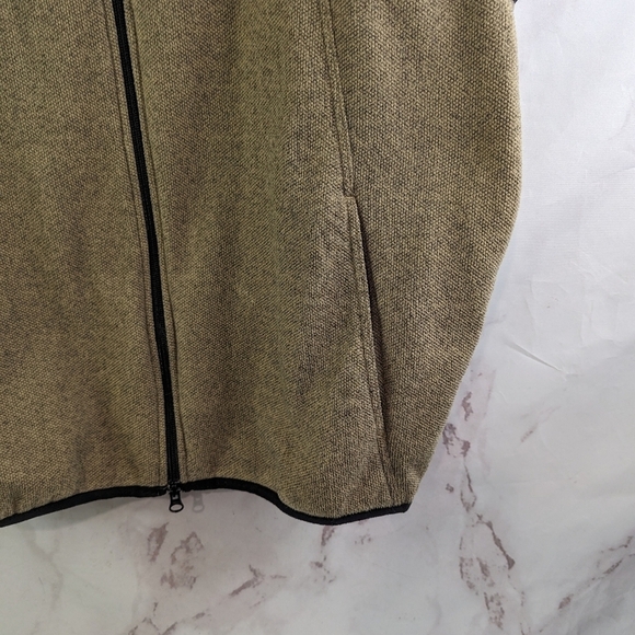 Straight Down Clothing Co Vest Mens Large Brown Tan Zip Fleece Jacket - Picture 4 of 10